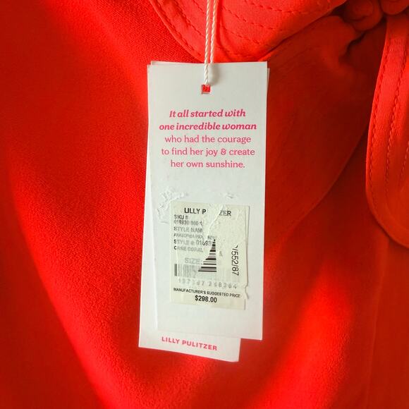 NWT Lilly Pulitzer Anasophia Rosette Strapless Maxi Dress Sz 16 Cane Coral Pink - Picture 7 of 13